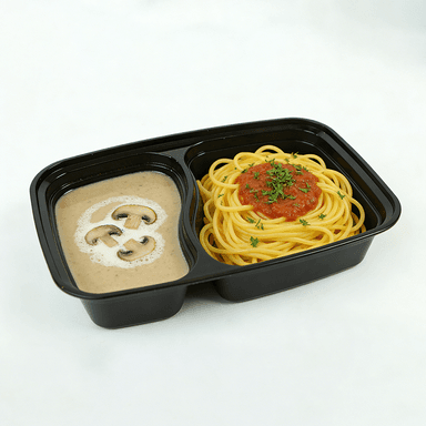 PP耐高温两格餐盒221545
